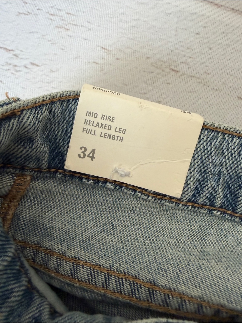 Zara ZW Drawstring Relaxed Leg Full Length Jeans NWT Light Wash Size 2 - Picture 5 of 11